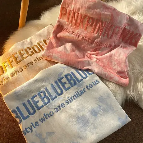 ins超火扎染短袖t恤女夏装网红韩版潮原宿风设计感宽松半袖上衣服商品大图