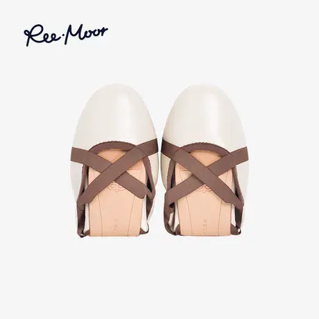 REEMOOR睿慕交叉绑带芭蕾鞋蛋卷单鞋女气质舒适浅口不磨脚平底鞋商品大图
