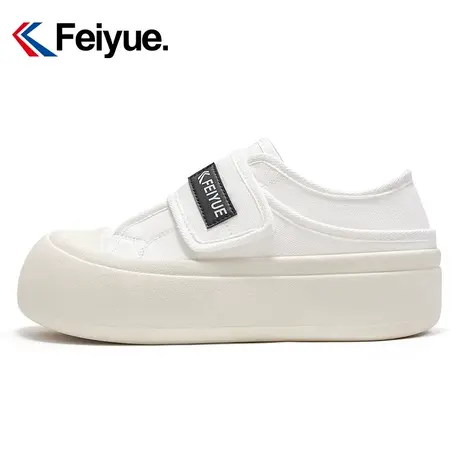 feiyue/飞跃厚底魔术贴小白鞋女2024春季新款增高软底休闲板鞋949商品大图