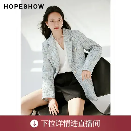 【直播专享】秋季香风收腰一粒扣翻领一手长西装90123322202红袖图片