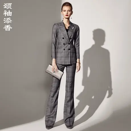 颈袖添香2023春秋新款职业装女装气质西装外套正装西裤两件套图片
