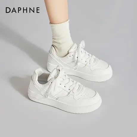 达芙妮厚底小白鞋女款2025新款高级感配裙子圆头百搭女鞋休闲板鞋商品大图