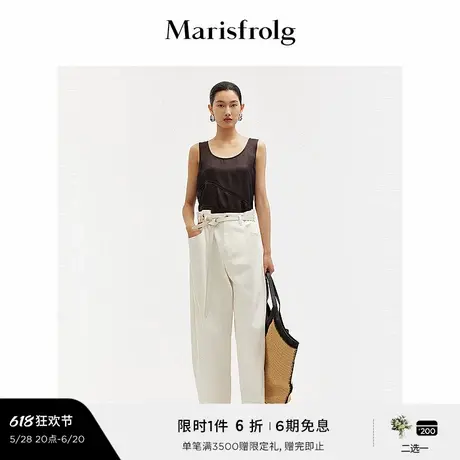 【蛋型裤系列】玛丝菲尔夏季时尚长裤不规则捏褶香蕉裤商品大图