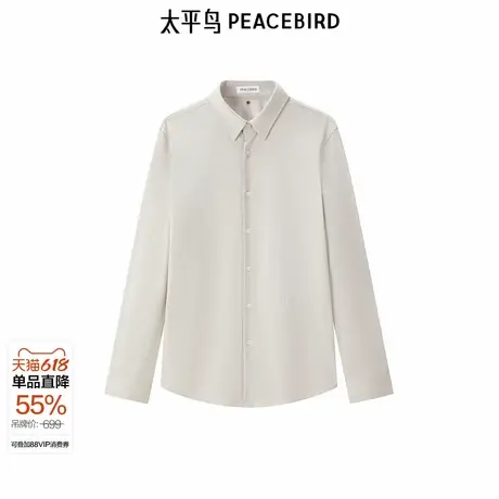 【商场同款】太平鸟男装衬衫24秋季新款商务修身刺绣潮 B1CAE3X31商品大图