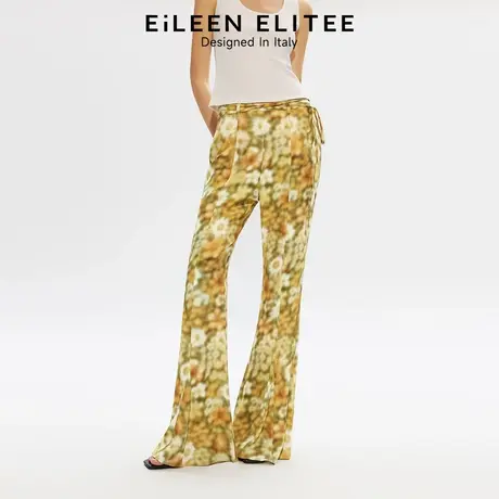 朗姿欧洲EiLEEN ELITEE设计感高腰艺术印花喇叭西裤2025年夏季商品大图