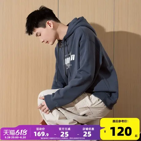 唐狮2025春季新款男卫衣前胸字母设计连帽套头衫青少年外套潮图片