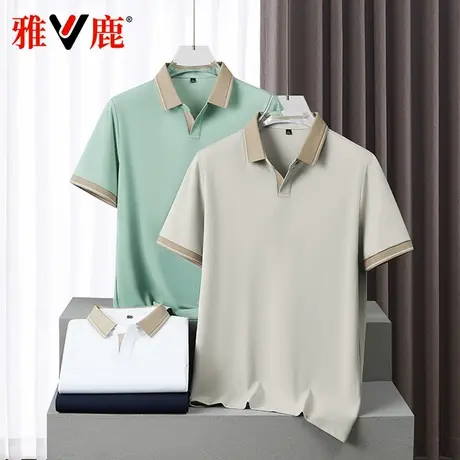 雅鹿2025春季新款POLO衫凉感7A抗菌商务休闲透气舒适百搭好穿T恤商品大图