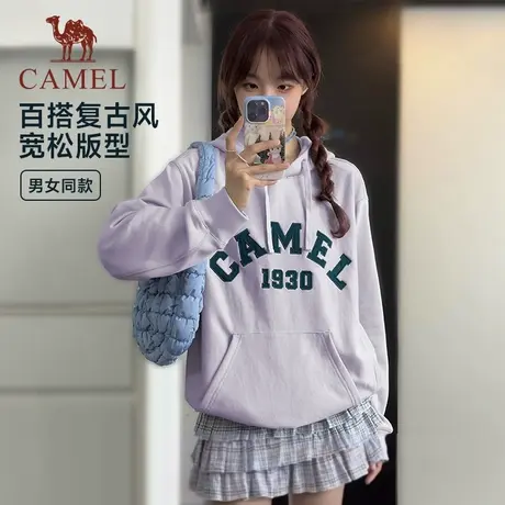 王俊凯同款骆驼卫衣男2025秋冬季新款复古美式连帽休闲运动上衣男图片