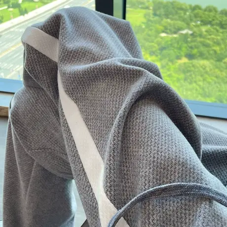 加厚羊绒毛呢运动裤女宽松秋冬宽松直筒休闲卫裤高腰垂感阔腿裤子图片