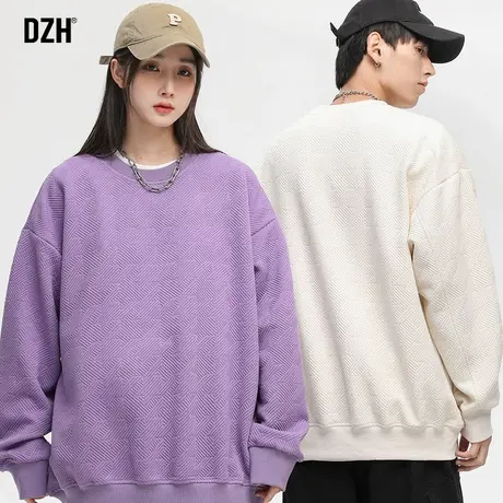 情侣卫衣春秋款男士圆领外套2023年新款爆款情侣装无帽内搭打底衫商品大图