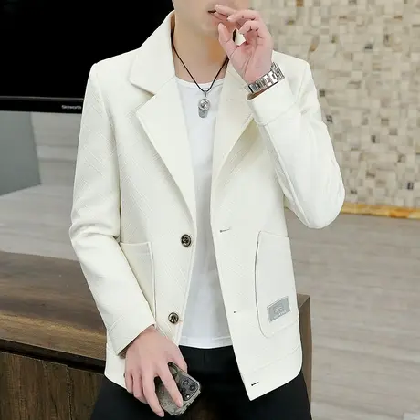 英伦雅痞西装男士潮流设计高级感小西服夹克春季帅气短款风衣外套商品大图