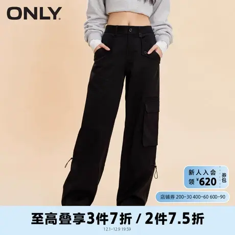ONLY奥莱休闲通勤百搭抽绳工装裤休闲裤女商品大图
