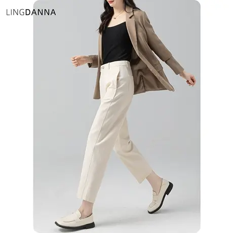 香蕉镰刀裤小个子米色裤子九分哈伦裤女宽松牡丹裤休闲老爹萝卜裤商品大图