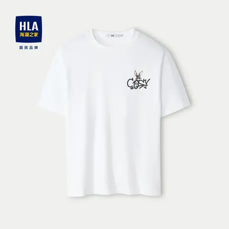 HLA/海澜之家凉感T恤24春夏新款圆领个性舒适透气吸湿排汗短袖男图片