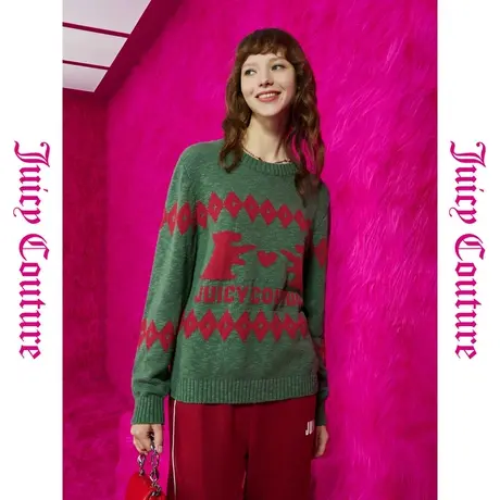 Juicy Couture橘滋初秋冬新款节日惊喜提花女式毛衣商品大图