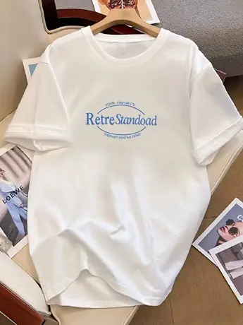 短袖t恤女夏装原宿BF港风简约宽松显瘦韩版学生百搭半袖上衣潮ins商品大图