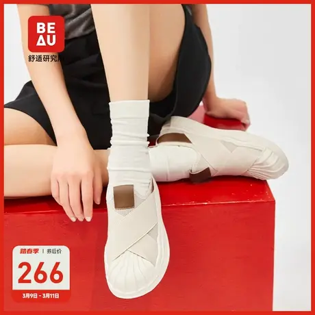 BEAU小白鞋夏季女2023新款夏季网鞋女透气薄款休闲运动鞋旅游鞋女商品大图