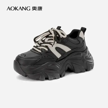 奥康女鞋 春秋款休闲运动鞋时尚百搭舒适老爹鞋厚底增高潮图片
