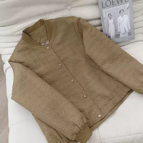 外套女短款秋2023新款韩版休闲宽松显瘦立领棒球服小个子外搭上衣图片