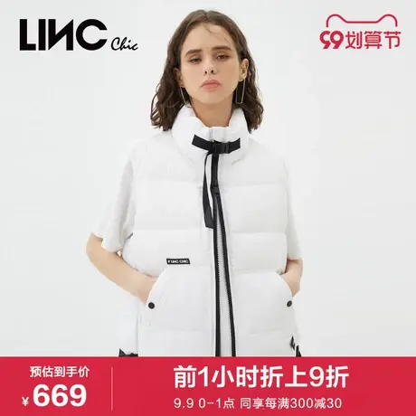 LINC金羽杰短款羽绒服女2023冬季新款反季清仓面包服马甲专柜断码商品大图
