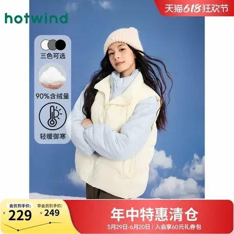 热风羽绒马甲背心2024年冬季新款女士休闲轻薄保暖百搭外穿马甲女图片