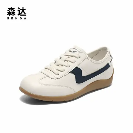 【新品试用】森达豆乳鞋德训鞋女款25秋新商场同款板鞋4ZS28CM5商品大图