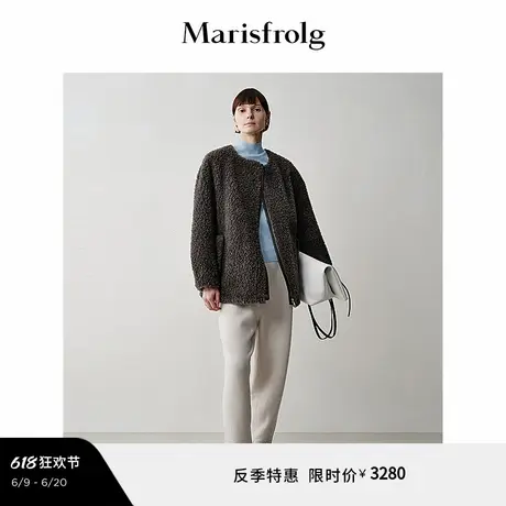 【艺术时装大衣】Marisfrolg玛丝菲尔冬羊毛环保皮草外套图片