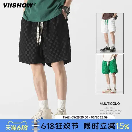 VIISHOW夏季薄款日系休闲短裤男潮牌情侣运动纯棉沙滩五分裤子男商品大图