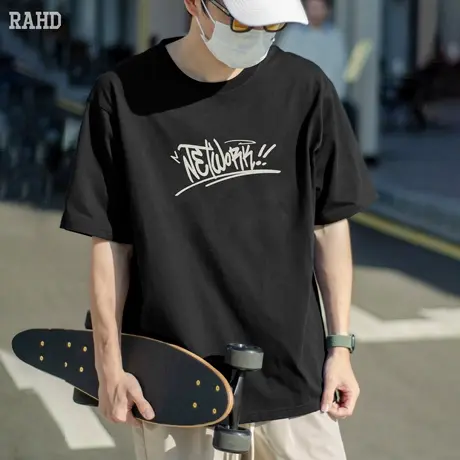 Radiohead短袖t恤男黑色圆领潮牌上衣2024夏季新款纯棉休闲宽松商品大图