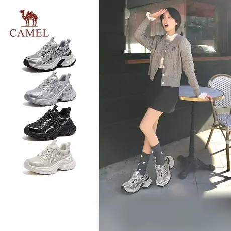 骆驼女鞋2025春季新款厚底青春靓丽老爹鞋时尚百搭增高休闲鞋女商品大图