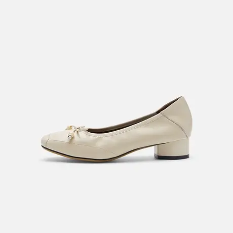 Nine West/玖熙2025年秋季新款中跟单鞋女蝴蝶结圆头粗跟优雅女鞋图片