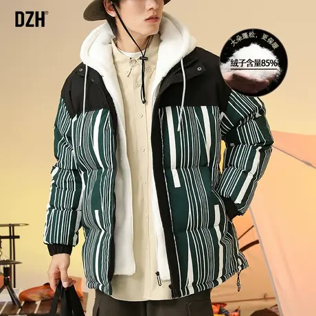 男士羽绒服男2023冬季新款鸭绒连帽面包服加绒加厚短款冬装外套男图片