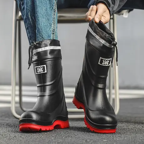 雨鞋男款冬季户外钓鱼专用高筒水鞋工作劳保胶鞋防水防滑耐磨雨靴商品大图