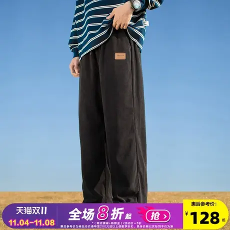 唐狮2023秋冬新款灯芯绒裤子男款休闲裤韩版宽松束脚长裤子潮牌商品大图