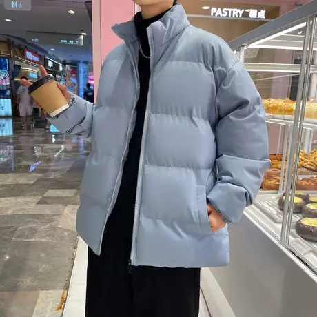 棉衣外套男士秋冬季2023新款潮牌加绒加厚面包服男生保暖羽绒棉服商品大图