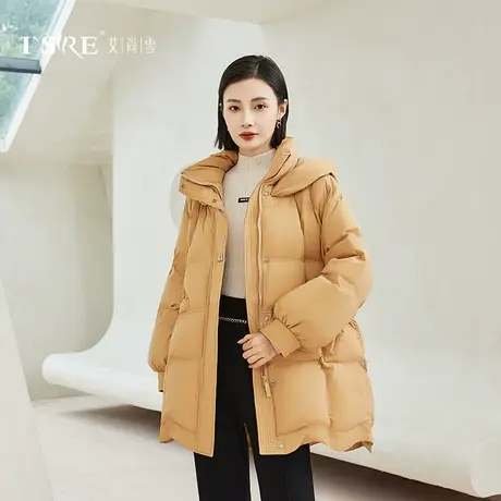 秋冬一手长连帽羽绒服女直筒白鸭绒时尚洋气外套2023年新款005图片