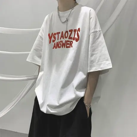 短袖t恤男夏季薄款宽松日系cityboy圆领半袖体恤潮流美式打底休闲商品大图