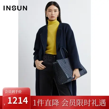 恩裳2022冬季经典手工缝制大廓形气质款羊毛毛呢外套商品大图