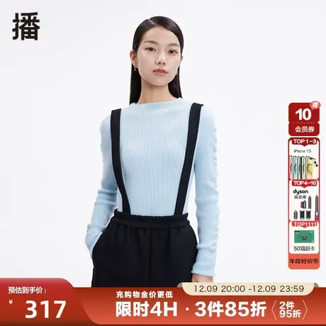 播冬羊毛简约舒适文艺半高领毛衫女DDP4SD4524商品大图