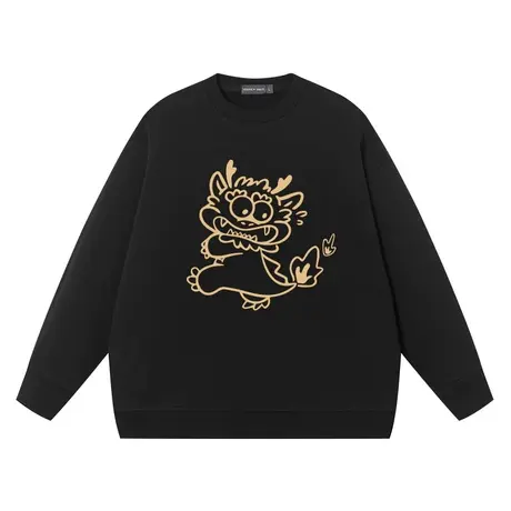 龙年本命年卫衣男女秋冬纯棉套头大毛圈国潮上衣情侣新年打底衣服商品大图