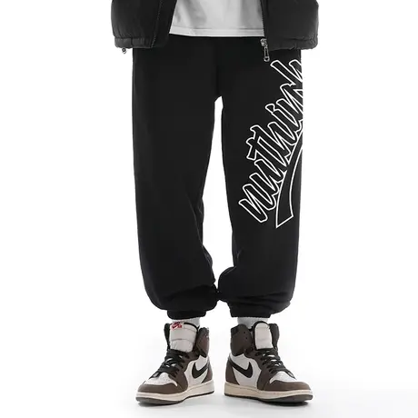 Nuthink美式高街字母卫裤男潮牌港风潮流ins宽松休闲束脚裤潮冬季商品大图