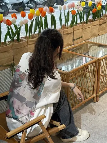 纯棉潮牌短袖t恤女夏季小众设计感oversize美式复古宽松半袖上衣商品大图