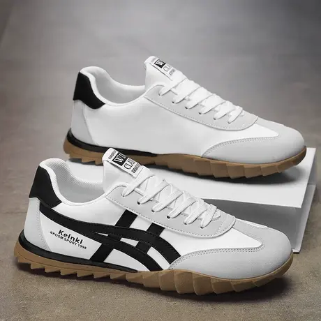 莆田男鞋春夏季透气运动跑步阿甘鞋男款休闲帆布小白潮鞋2024新款商品大图