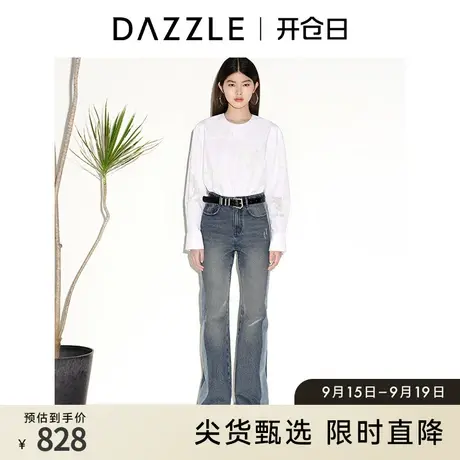DAZZLE迪士尼米奇系列 地素奥莱春季女士白衬衫衬衣内搭商品大图