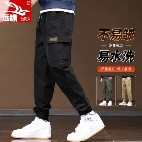 男士休闲裤秋季新款潮牌宽松工装运动束脚裤春秋哈伦九分裤子男款商品大图