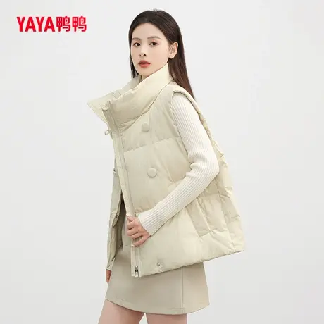 鸭鸭羽绒马甲女2023年秋冬新款短款小个子休闲保暖时尚百搭外套J图片