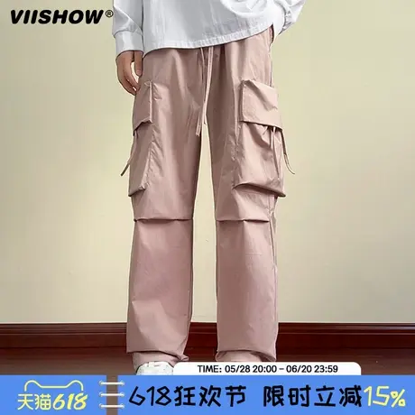 VIISHOW工装裤男春秋季直筒宽松休闲裤子美式潮牌青少年阔腿长裤商品大图