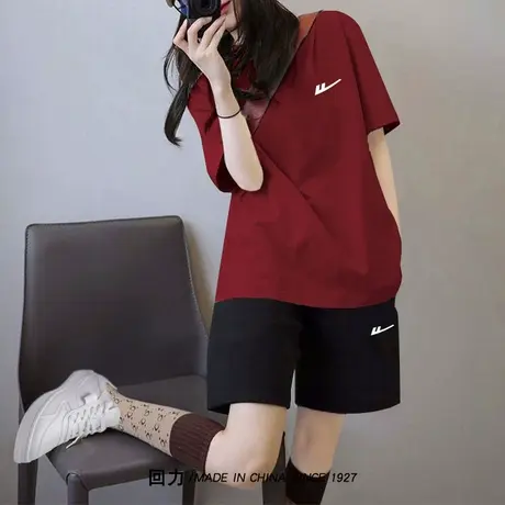 回力运动套装女2025新款羽毛球服休闲短袖短裤夏女装穿搭一整套Z1商品大图