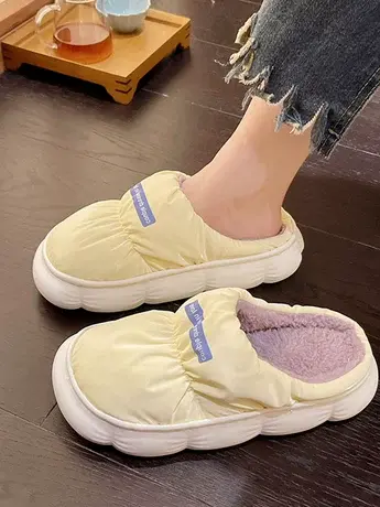 踩屎感棉拖鞋冬季防水防滑室内家居羽绒保暖毛绒厚底棉拖女冬天商品大图