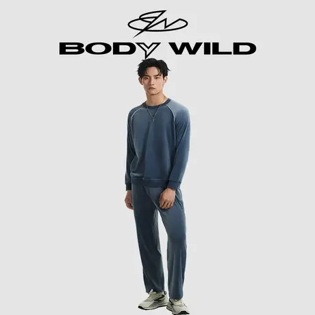 BODY WILD海岛绒绒_男士圆领插肩长袖长裤套装ZBN43NX2图片